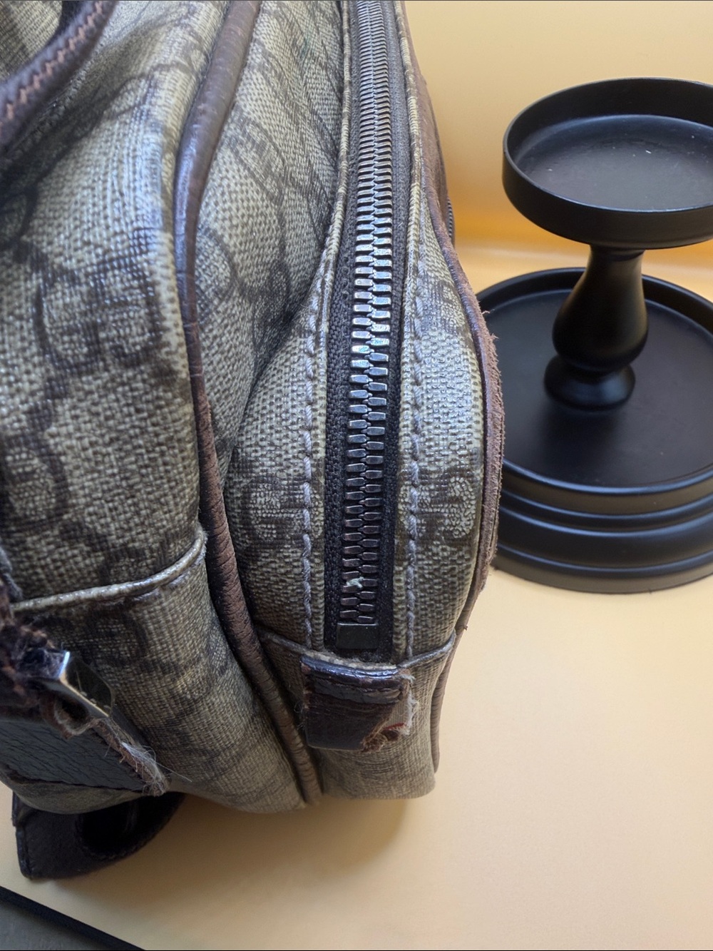 Gucci Brown GG Supreme Belt Bag with Dark Leather Trim - Picture 3 of 7